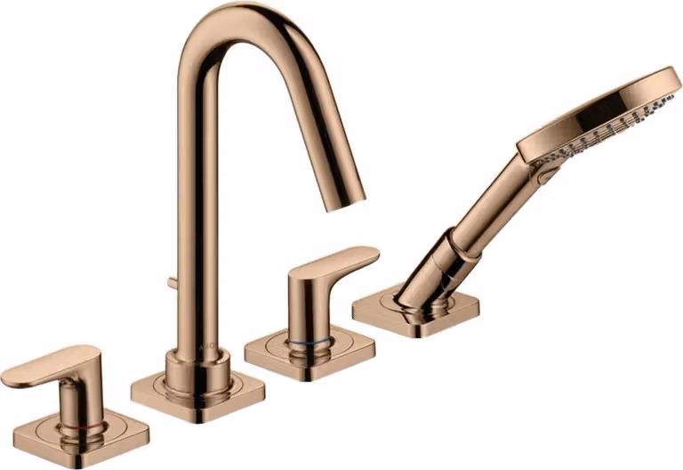 hansgrohe AXOR Citterio M Robinet de baignoire 4 trous avec béqu'illes et rosettes, 34444300, 34444300