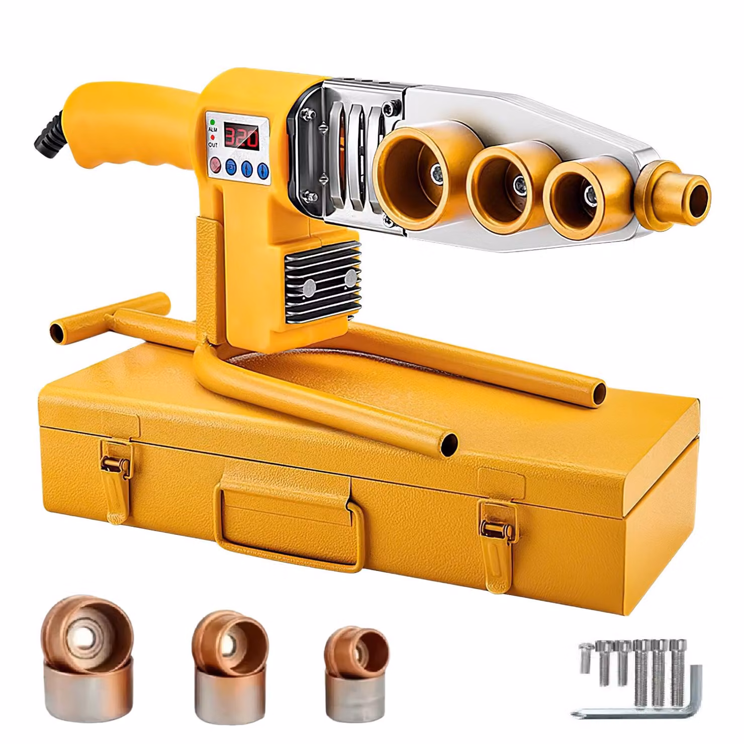 Macchina per saldatura di tubi da 1000W, 220V, strumento di termo-fusione per tubi in PB, PP, PE e PPR, strumento per la saldatura di tubi in plastica per uso domestico