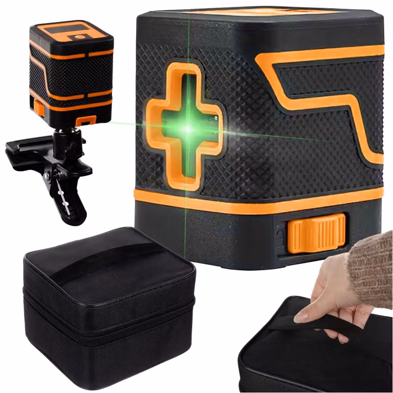 LIVELLA laser elettronica con laser a superficie, laser a croce verde, con custodia