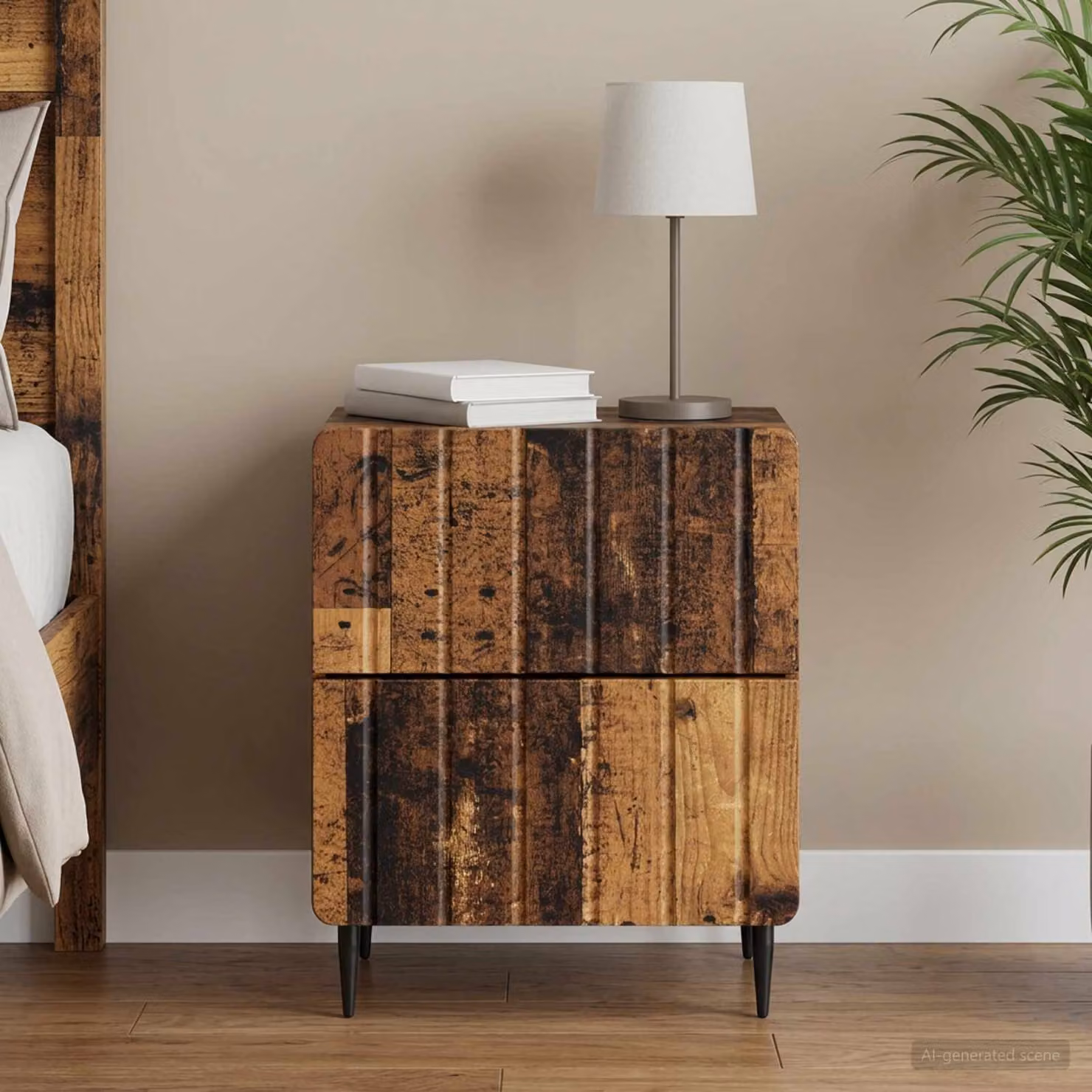 Armadio da notte vidaXL in legno antico marrone L: 43 cm, P: 34,5 cm, H: 49,5 cm