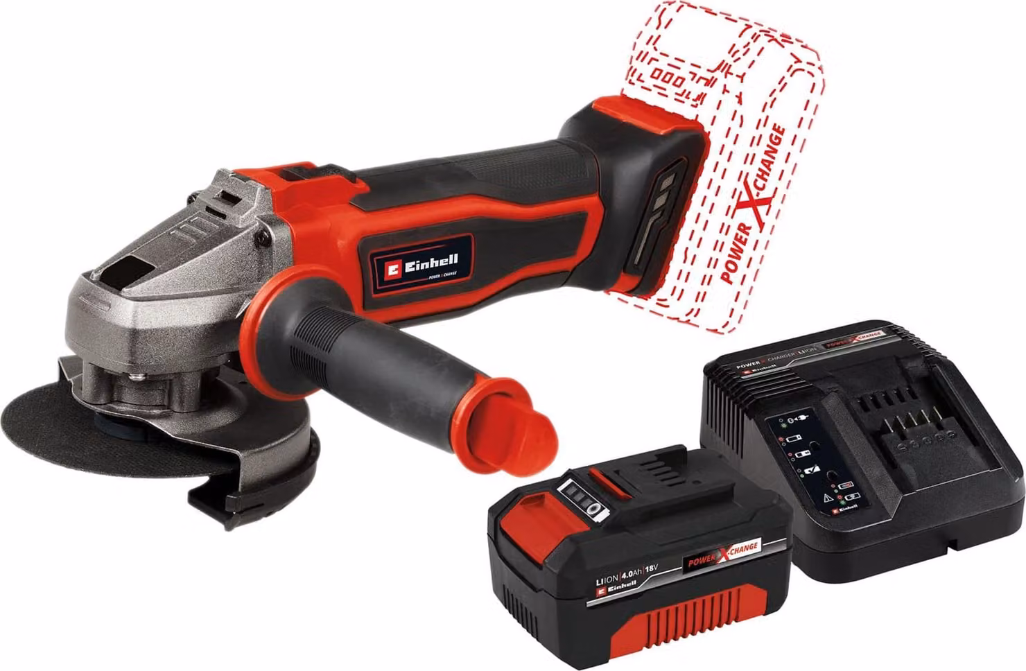Smerigliatrice angolare a batteria EINHELL TE-AG 18/ 115-2 Li Kit (1x 4,0 Ah)