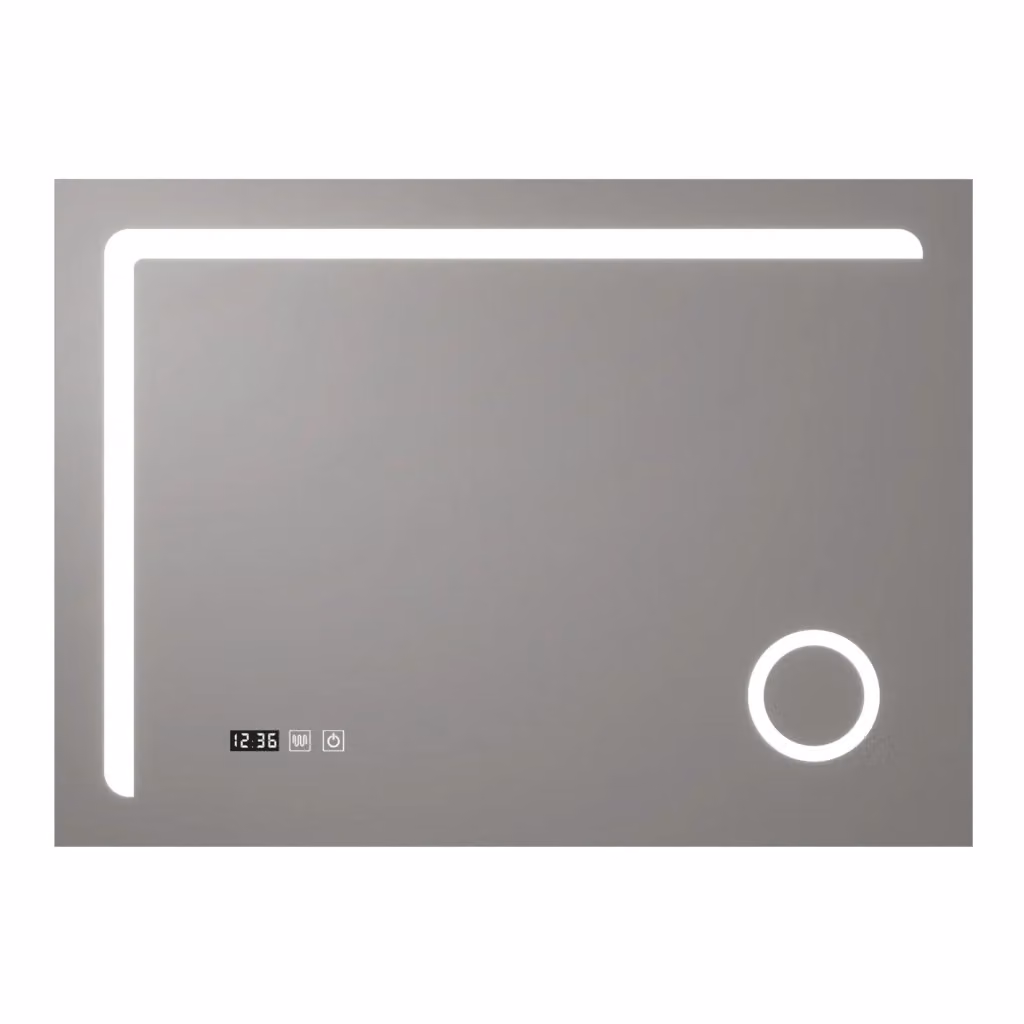 Specchio decorativo moderno per bagno con LED regolabile e touch switch, argento, L: 70 cm, H: 100 cm – 2
