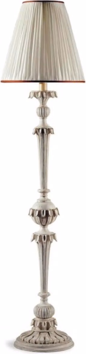 Casa Padrino lampada da terra barocca grigio antico / panna Ø 32 x H. 145,5 cm - Magnifica lampada da terra in stile barocco con paralume rotondo - Qualità lussuosa - Italy