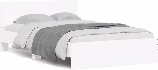 Letto matrimoniale | Letto per adulti | Giroletto con Testiera Bianco 135x190 cm