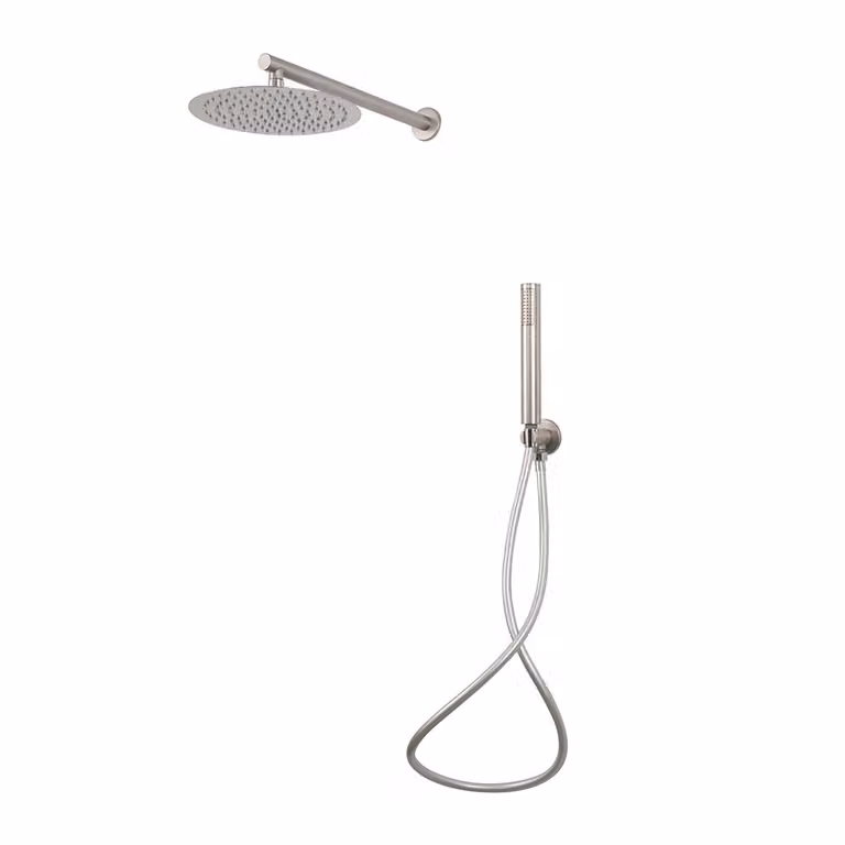 Set doccia completo di soffione tondo diametro 25 cm e set doccetta KZ-1005-2 PERU - Satinato