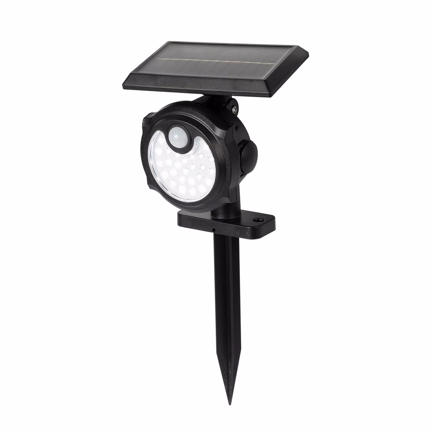 DICTROLUX Faretto Solare LED da Giardino con Sensore di Movimento, Luce Fredda, Nero