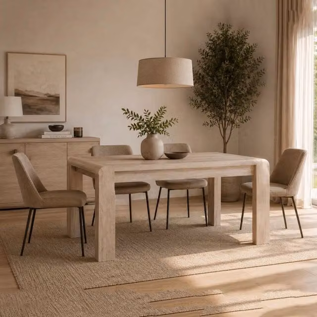 Kasano Tavolo Allungabile per 8 Posti in Rovere Marrone L: 115 cm, P: 80 cm, H: 76 cm