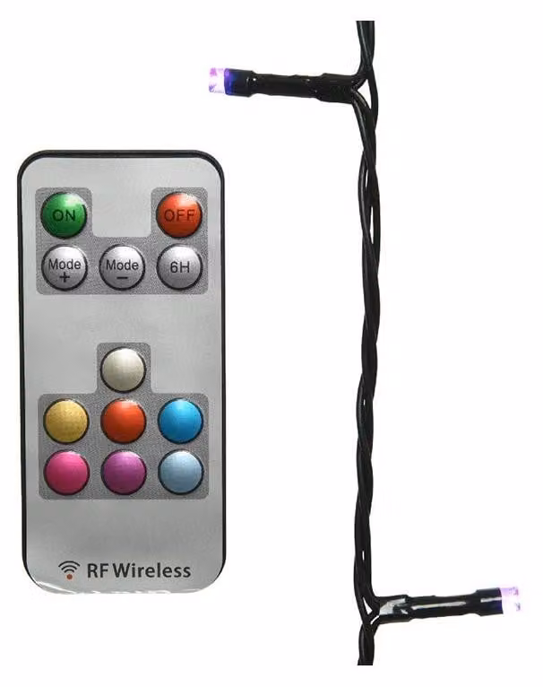 Catena luminosa a LED, 100 LED, 14,9 metri, grado di protezione IP44, con telecomando