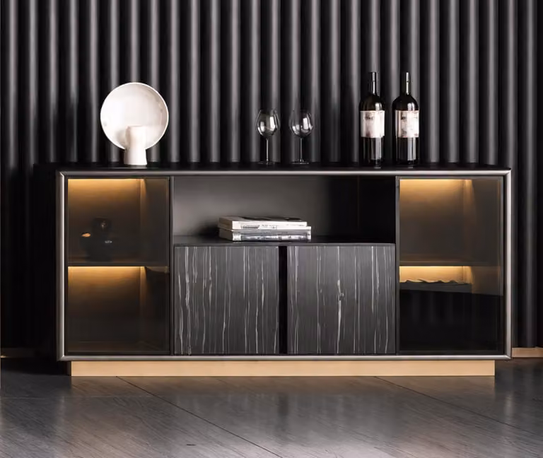 Elegante credenza nera - Lussuosi mobili contenitori - Mobili in legno pregiato