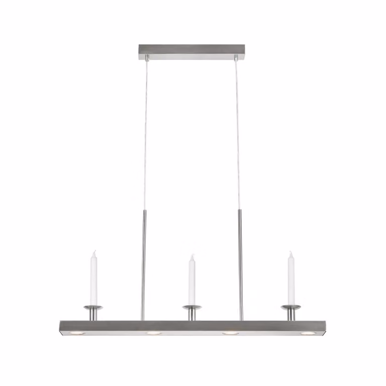 Markslöjd Lampada LED a sospensione Dining, nichel, ferro, lunghezza 82 cm, dimmerabile. dimmerabile, Alluminio / Grigio / Zincato, Soggiorno / Sala da pranzo, Metallo