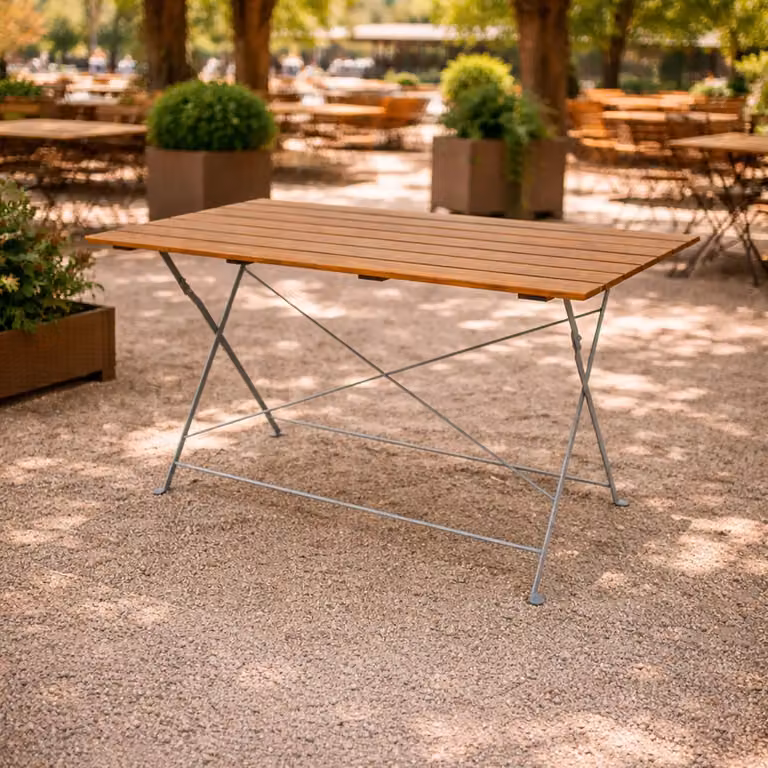 Tavolo da giardino Beer Tavolo da giardino pieghevole in acciaio acacia 120x60cm