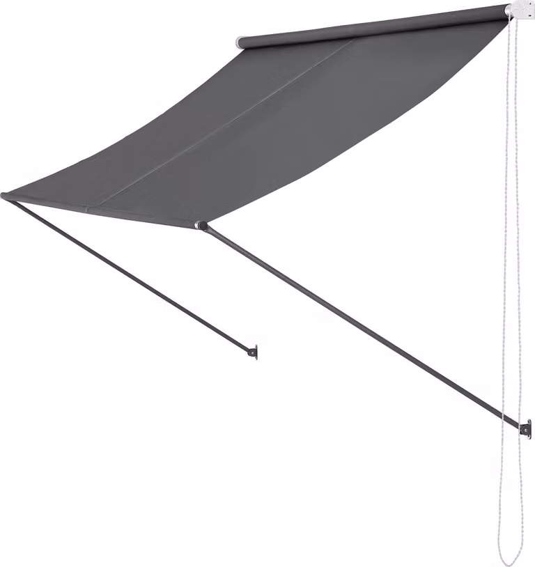 In And OutdoorMatch Karl tenda da sole - grigio - 400 x 120 cm - tenda a braccio - acciaio e tessuto - protezione UV - idrorepellente