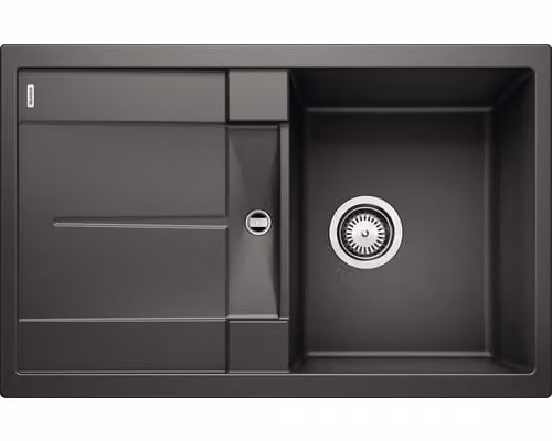 Lavello in granito Blanco Metra, colore nero, dimensioni 50 x 78 cm, codice prodotto 525915