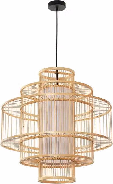 Lampada a sospensione rattan grande E27 15W Stela