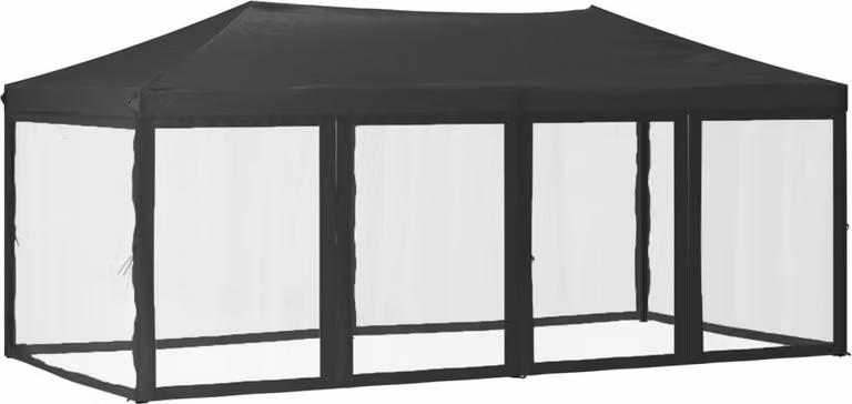 Tenda per Feste Pieghevole con Pareti Laterali Antracite 3x6 m