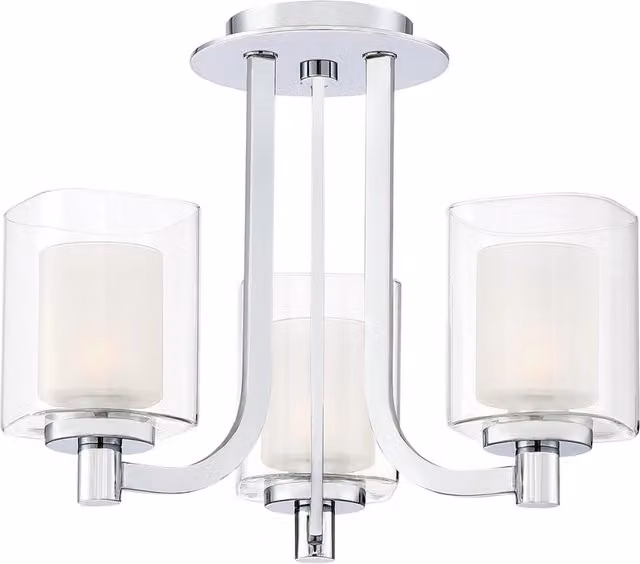 Plafoniera Quoizel Kolt cromata 3xG9 vetro opale IP44