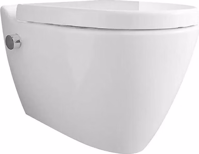 WC sospeso con doccetta Mineral, scarico senza brida, senza smalto speciale, 3 - 4 l, 35 x 34 x 53 cm, senza sedile WC