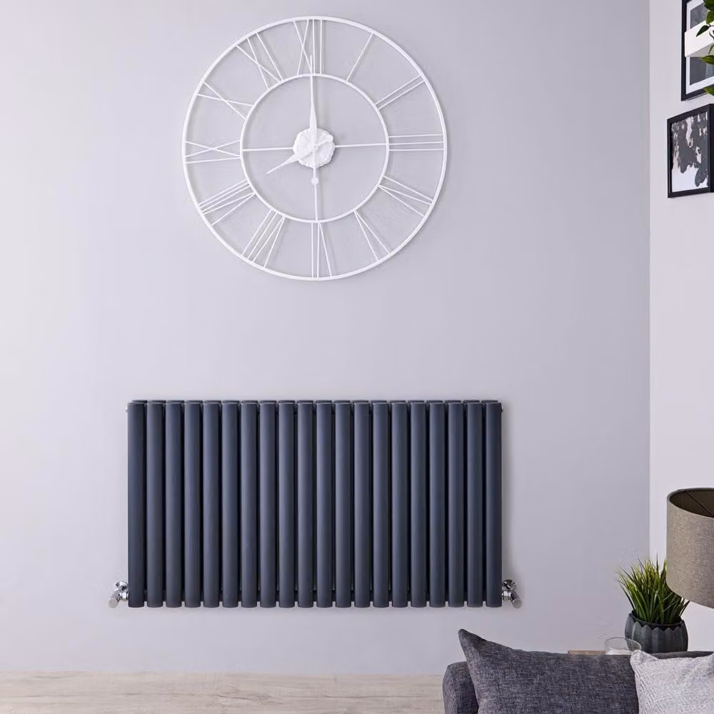 Radiatore Orizzontale Antracite 635x1180mm 1470W - Alta Potenza - Design Moderno - Revive