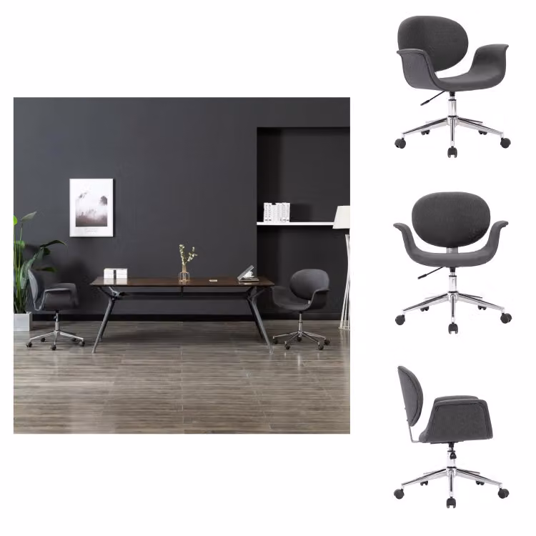 vidaXL Sedia da ufficio girevole in tessuto grigio - Sedie da ufficio