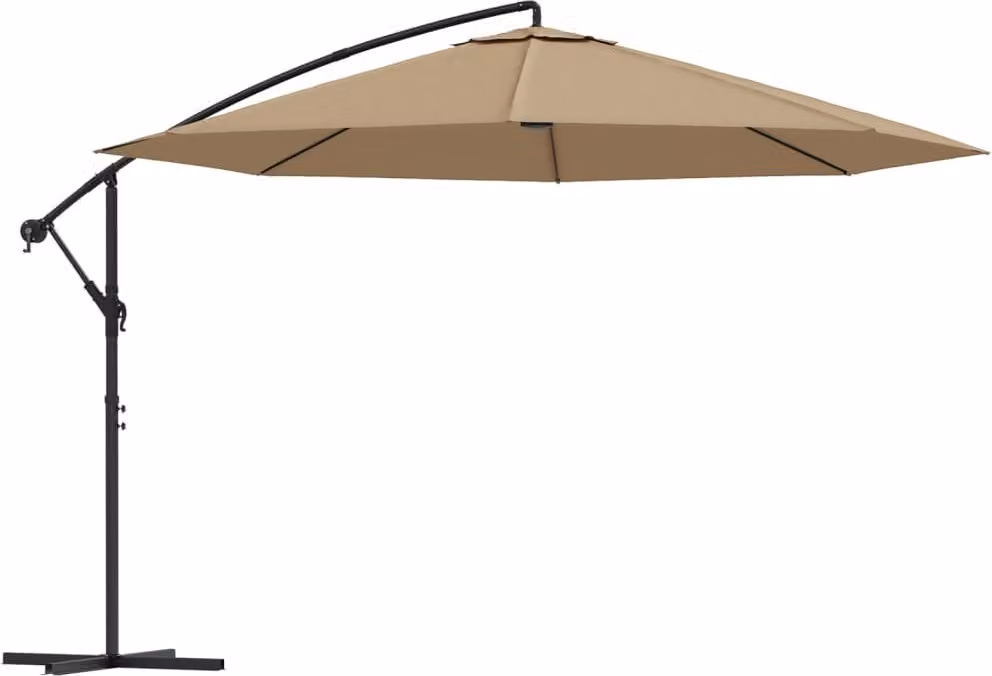 Maison Exclusive - Parasole per esterni con palo in acciaio, 350 cm, color tortora