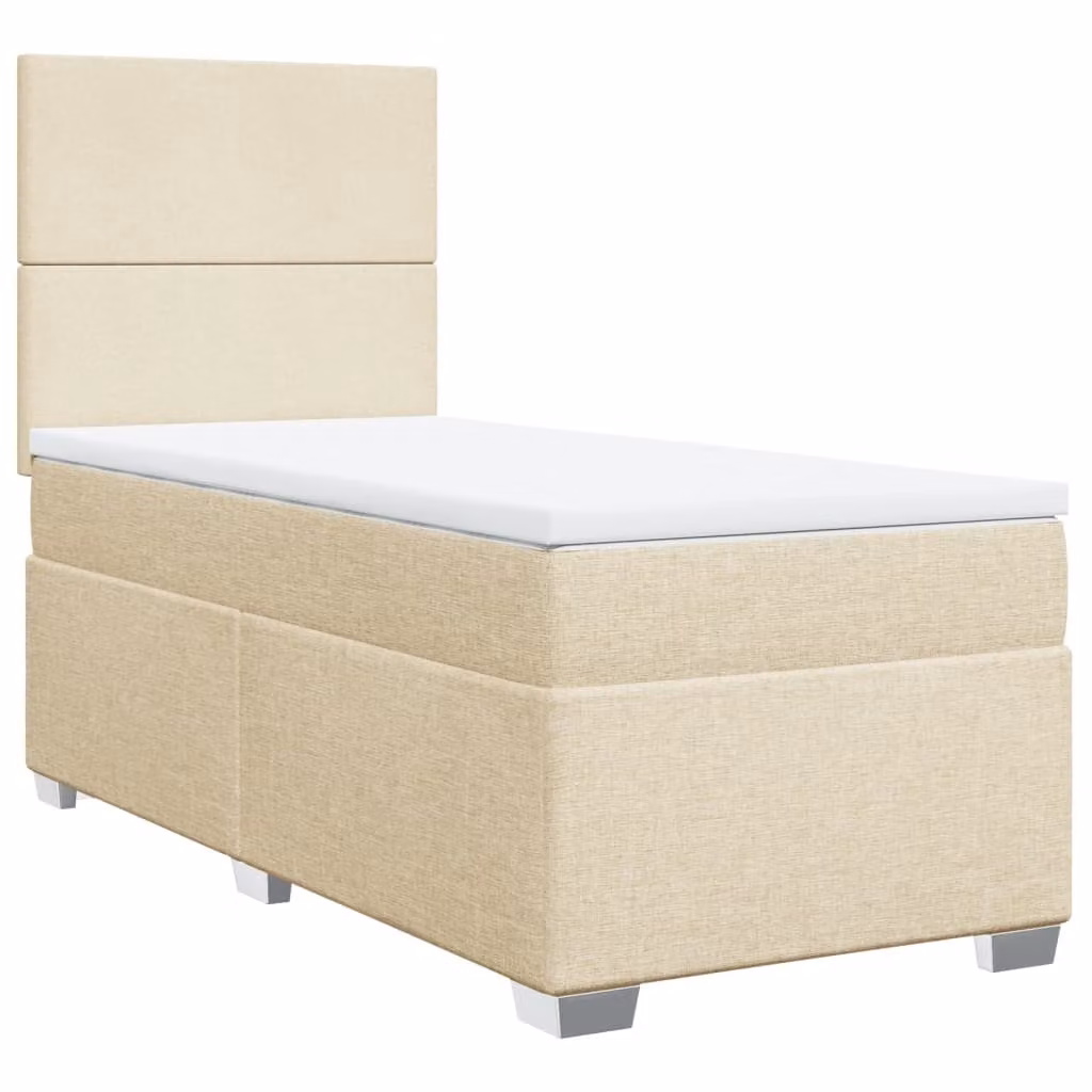 Giroletto a Molle con Materasso Crema 90x200 cm inTessuto