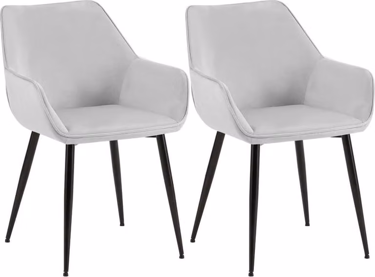 set di 2 sedie da pranzo - Sedie in velluto - Elevato comfort di seduta - Look moderno