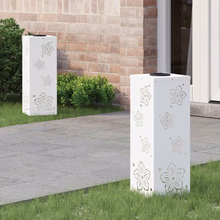 Set di 2 faretti LED solari vidaXL per sentieri e giardino, luce bianco caldo, H x L x P: 50 x 18 x 18 cm