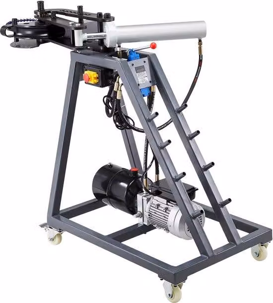 Macchina piegatrice elettrica, 750 W, con cilindro idraulico da 6 litri, portatile, dotata di 3 matrici, angolo di piegatura 180°, per tubi da 25,4 mm, 38,2 mm e 42 mm