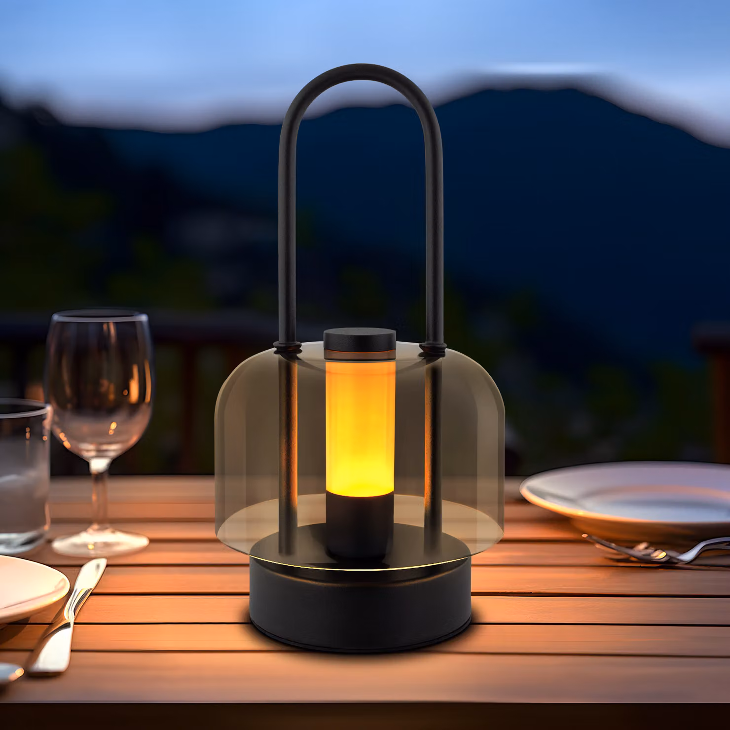 ZMH Lampada da tavolo a batteria LED Lampada da tavolo senza fili da comodino dimmerabile nera 1800K-6500K con funzione di memoria Lampada tattile ricaricabile USB-C per uso interno ed esterno