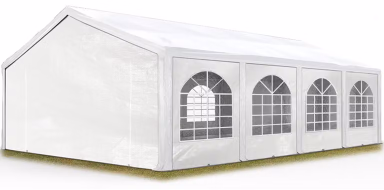 TOOLPORT Tendone per feste 5x8 m Gazebo party per sagre, mercati 450 N bianco impermeabile protezione UV
