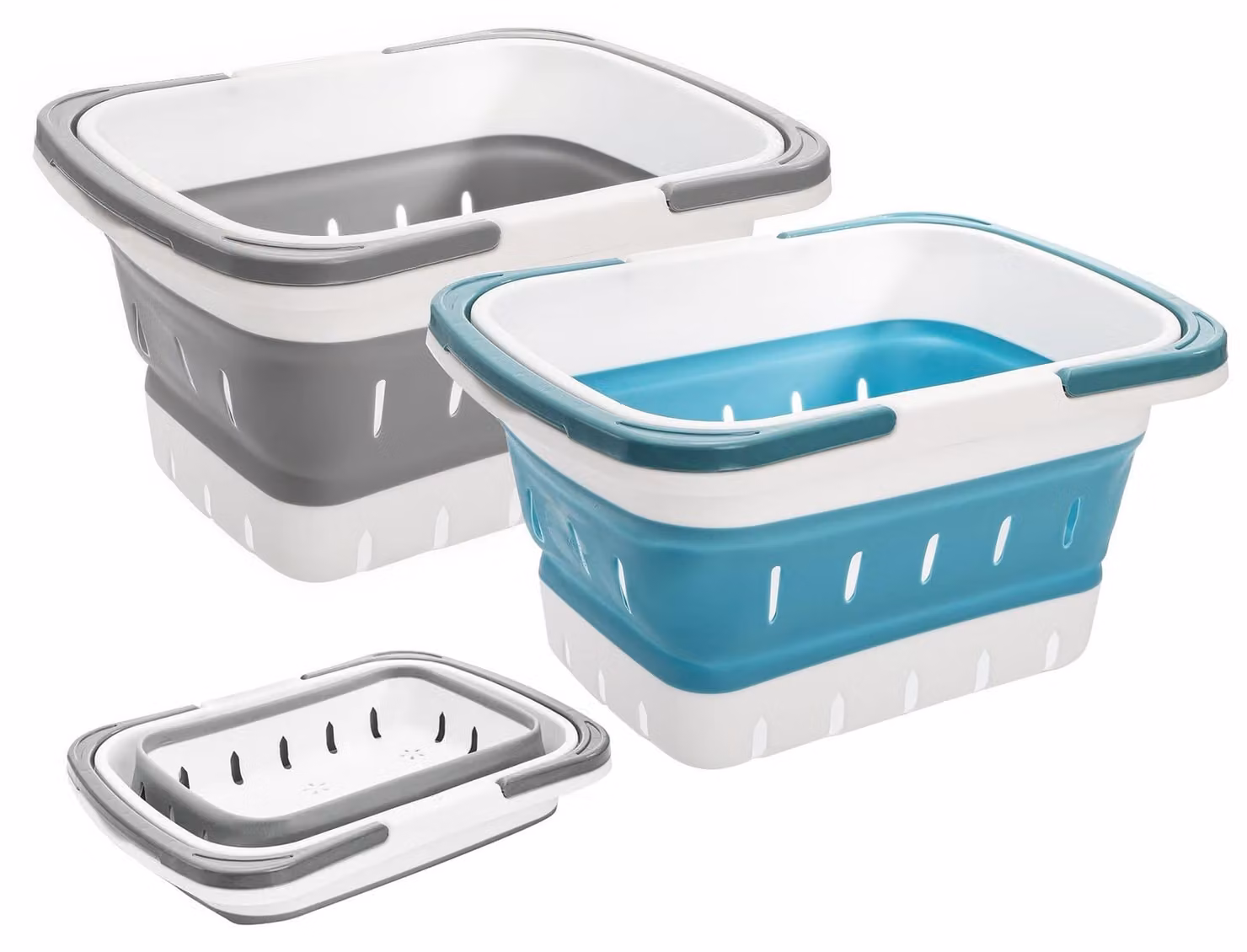 Omgoods - Set di 2 caddy doccia pieghevoli per bagno e cucina