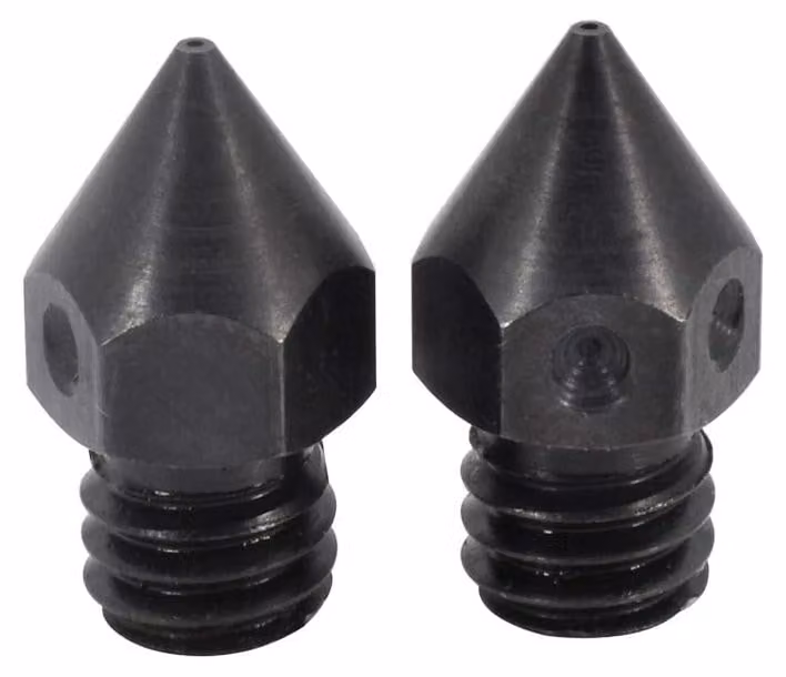 Set di ugelli per stampante 3D, diametro 0,4 mm, 0,6 mm, 0,8 mm - acciaio temprato, 2 pezzi