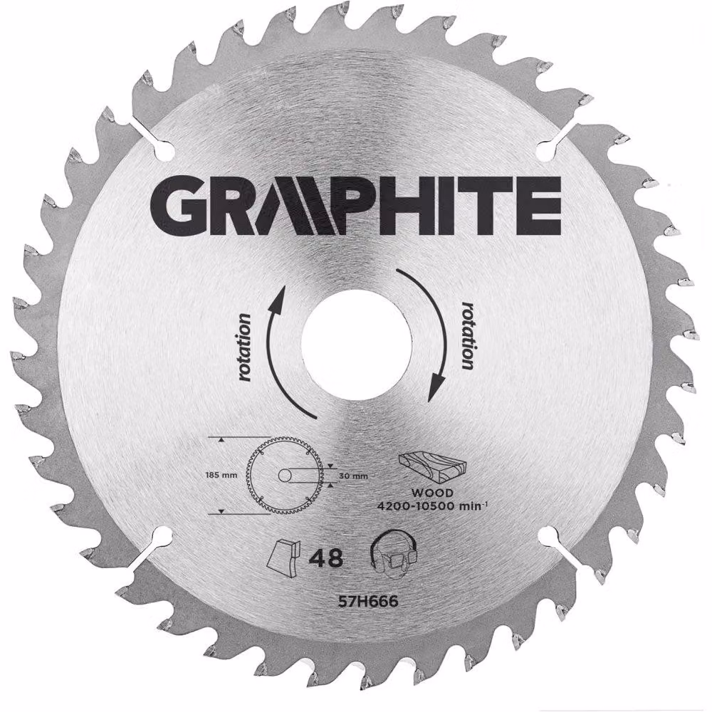 GRAFITE Lama per sega, widia, 190 x 30 mm, 40 denti