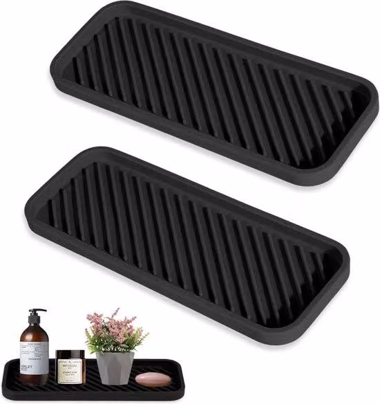 Portapennelli in silicone con manico, ad asciugatura rapida, per pennelli e spazzole, nero, design minimalista