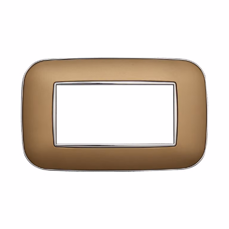 Placca compatibile Bticino Axolute 4 moduli plastica colore oro Orbis serie Moon Ettroit AN91411