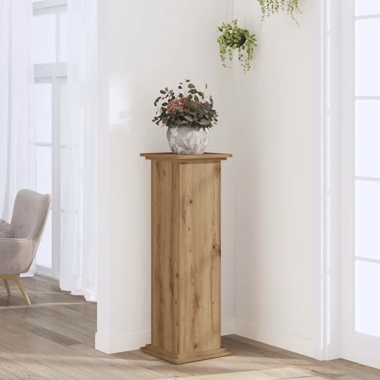 vidaXL Supporto per piante moderno in legno color rovere L/P/H: 33 x 33 x 100 cm