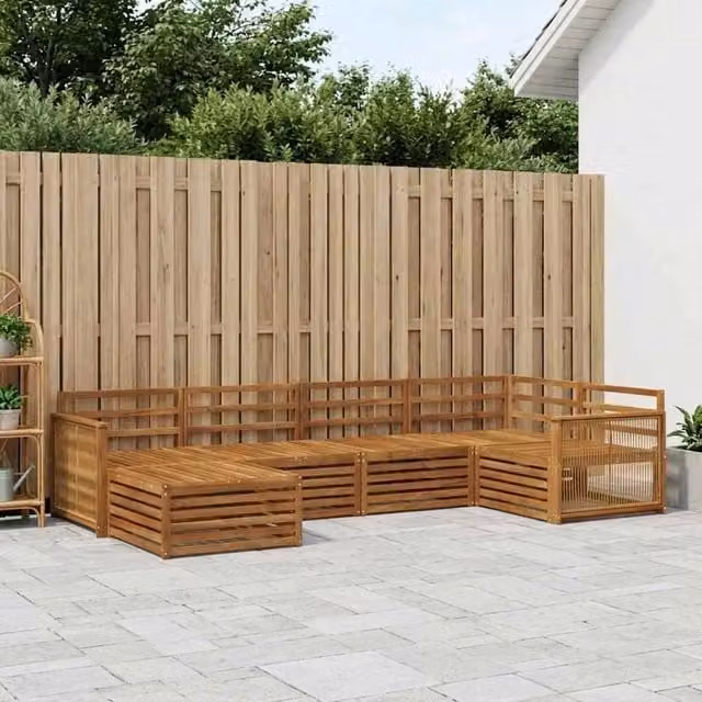 Set di divani da esterno 6 pz Naturale 3383567