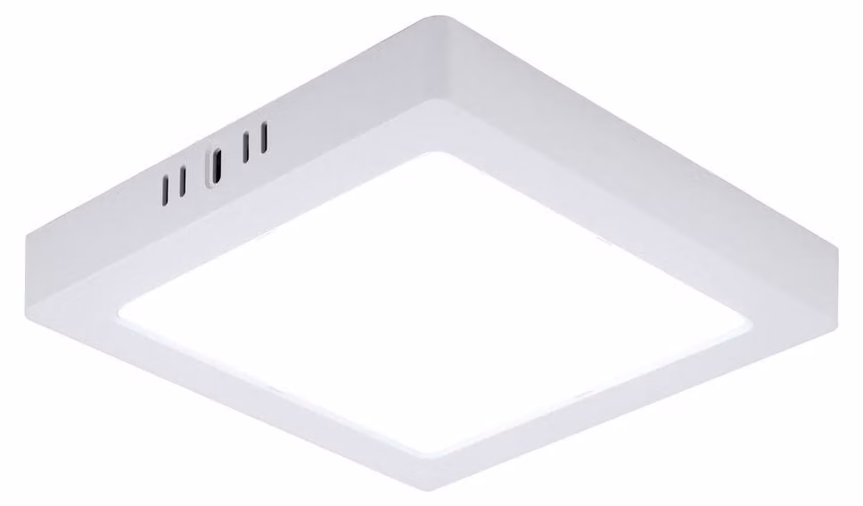 Plafoniera LED, pannello a superficie, plastica, bianco, L 21,4 cm