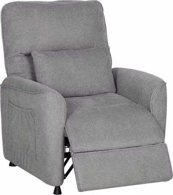Poltrona Reclinabile con Riscaldamento 8 Punti Massaggio e 5 Modalità 88x93x102 cm in Tessuto Ciniglia Grigio Carbone