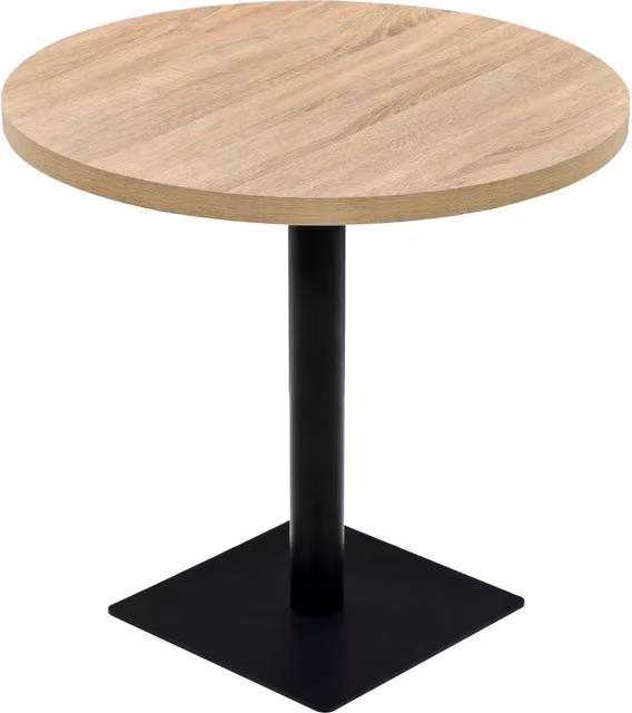 Tavolo Bistrot Rotondo Moderno in MDF e Metallo Colore Marrone L: 80 cm, H: 75 cm – 1