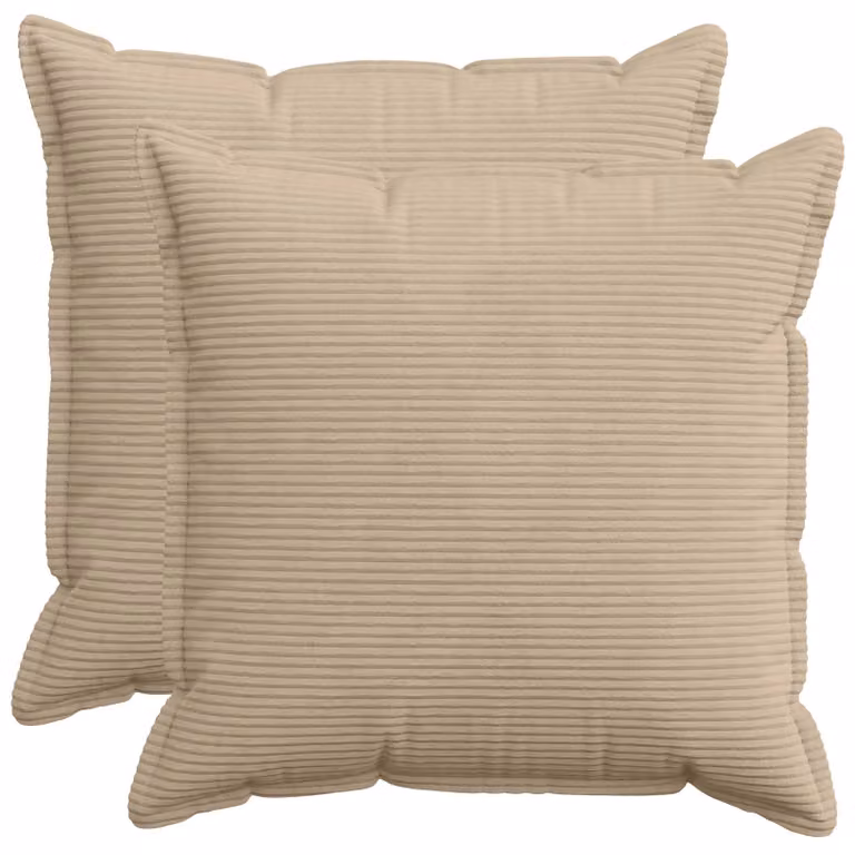 Set di 2 federe vidaXL HOUTEN in velluto a coste, colore tortora, 55 x 55 cm