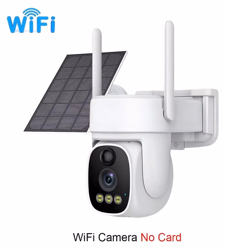 Telecamera di sorveglianza WiFi-IP - Telecamera PTZ - 8 MP - Doppio obiettivo - Zoom digitale 4x - Visione notturna a colori - Grado di protezione IP66 - 128 GB