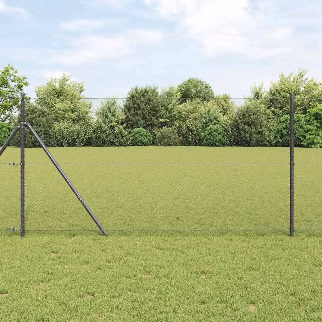 vidaXL Fissaggio a terra esagonale per recinzione in acciaio e PVC, Grigio, 10 x 1 m