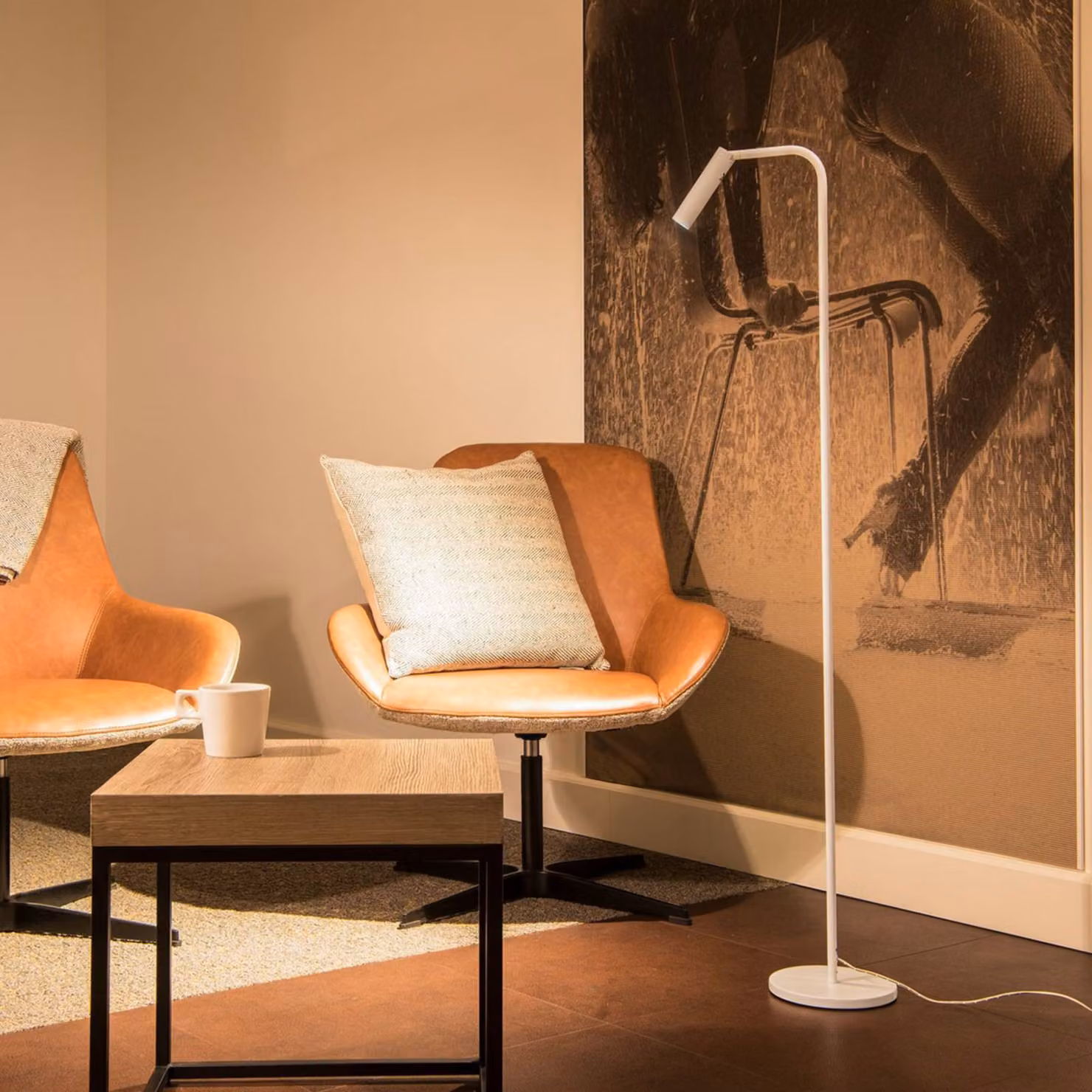 SLV Lampada da terra a LED Karpo, dimmerabile, Bianco / Opale, Studio / Ufficio, Alluminio, Moderno, Lampada LED da terra