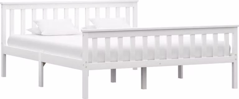 The Living Store Letto in legno massiccio di pino bianco 160x200 cm