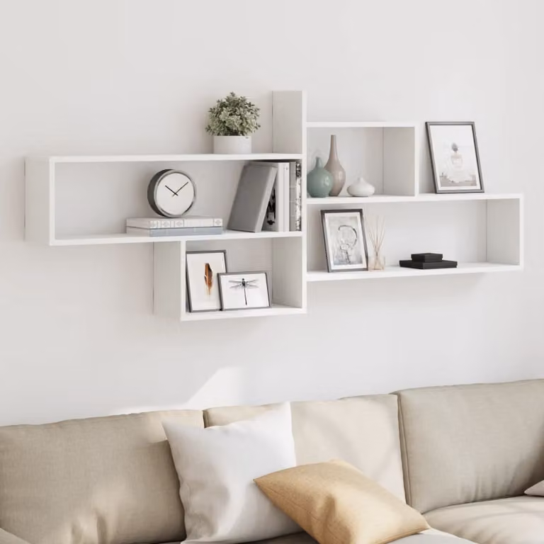 Mensola a parete moderna vidaXL in MDF bianco L: 167,5 cm, P: 18 cm, H: 68 cm