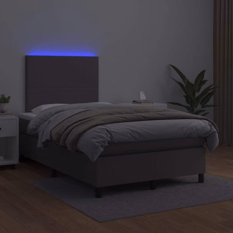 Maison Exclusive - Giroletto Molle con Materasso e LED Grigio 120x200cm Pelle finta