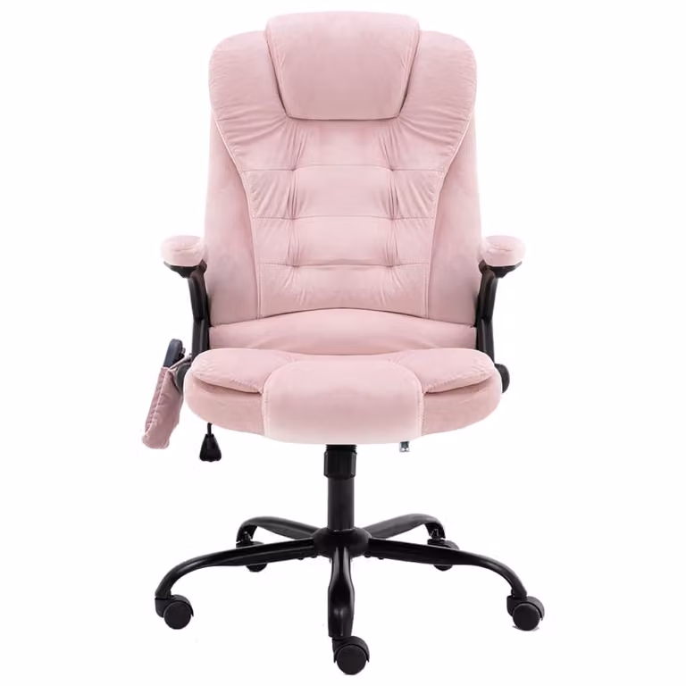 Sedia da ufficio per massaggi in velluto rosa