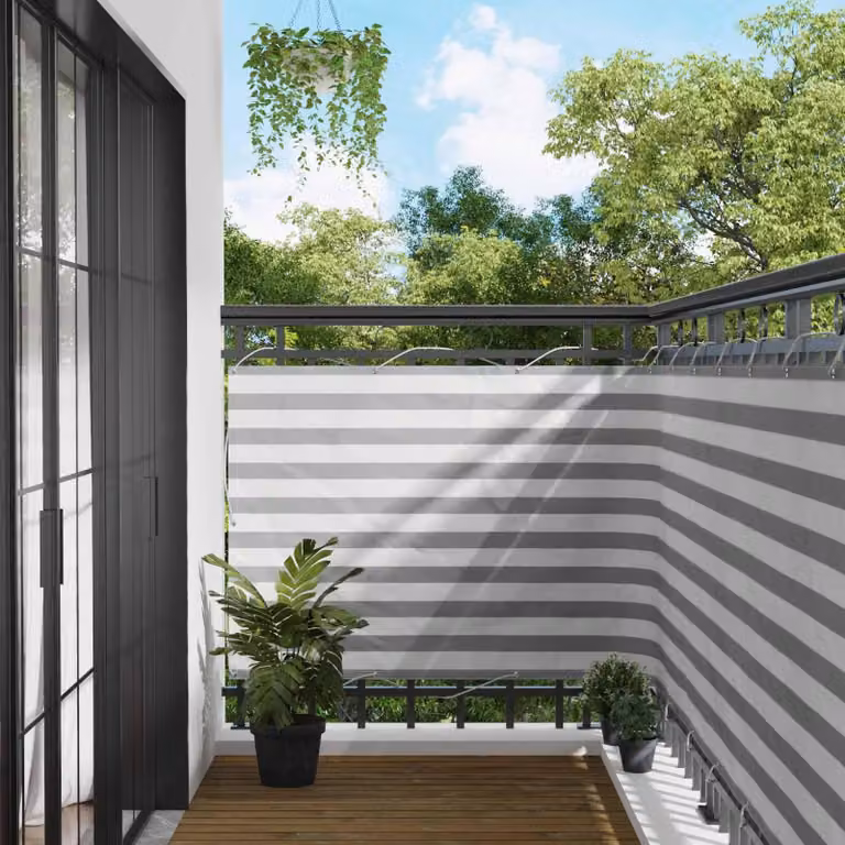 Schermo da balcone Grigio chiaro e bianco 110 x 700 cm