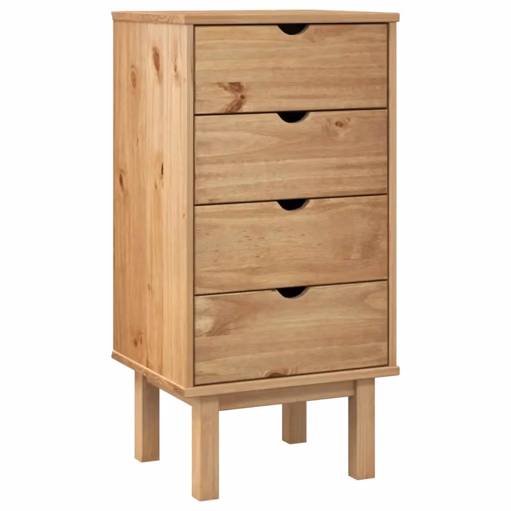 Cassettiera in legno di pino massello stile scandinavo vidaXL marrone L/P/H: 45 x 39 x 90 cm – 2